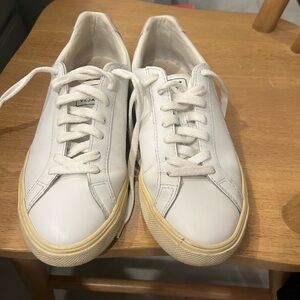 Veja White and Cream Casual Sneakers